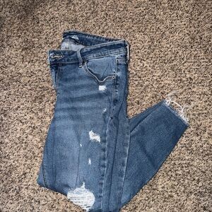 Old Navy Blue Skinny Distressed Jeans